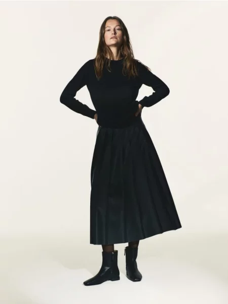 Reserved Botine din piele negru