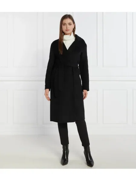 Liu Jo Palton cu adaos de lână negru