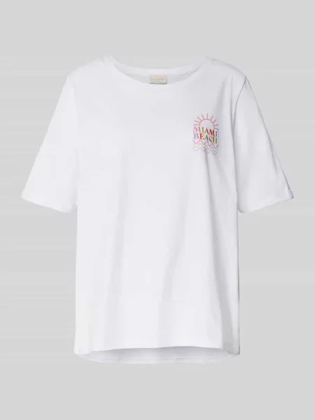 T-shirt z wyhaftowanym napisem Milano Italy biała