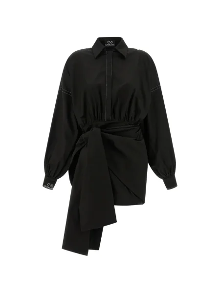 Sukienka Catalina D'anglade z kokardką garniturowa czarna