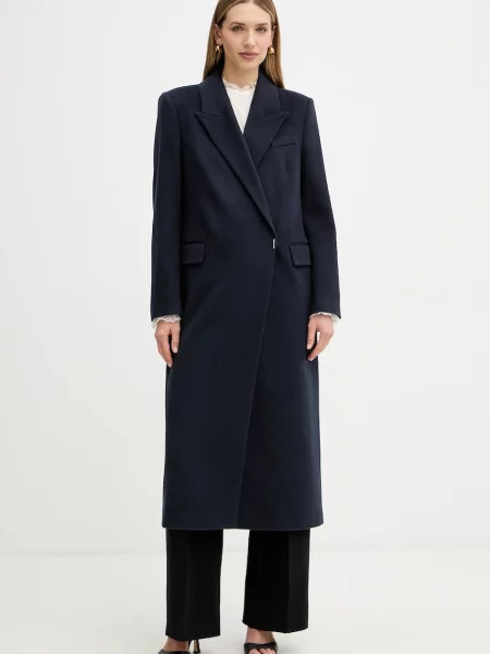 Кашмирено палто BOSS Callafy тъмносиньо