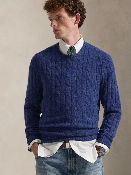 Кашмирен пуловер Polo Ralph Lauren тъмносиньо