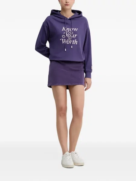 Hanorac cu glugă Benetton cu imagine violet
