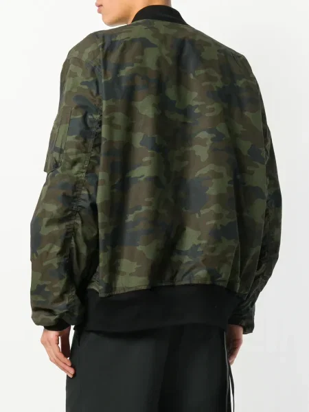 Geacă bomber Unravel Project cu imagine cu model camuflaj verde