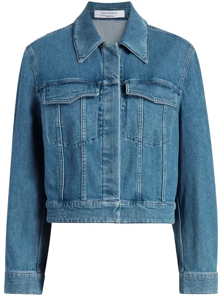 Kurtka Another Tomorrow o krotszym kroju niebieska