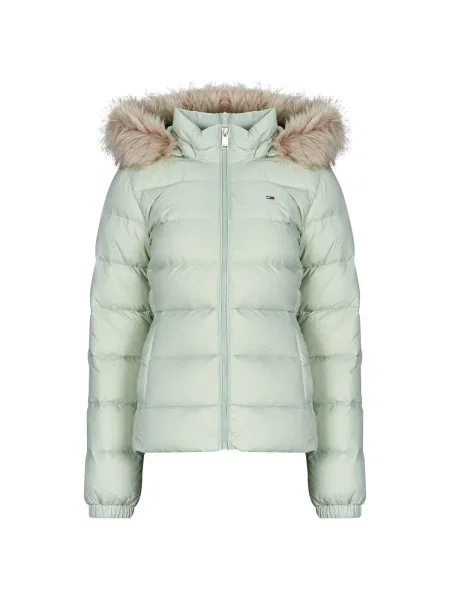 Kapucnis denim ruha Tommy Jeans zöld