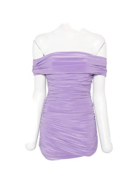 Rochie mini Norma Kamali cu volane violet