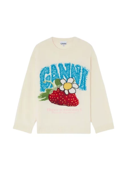 Sweter Ganni biały
