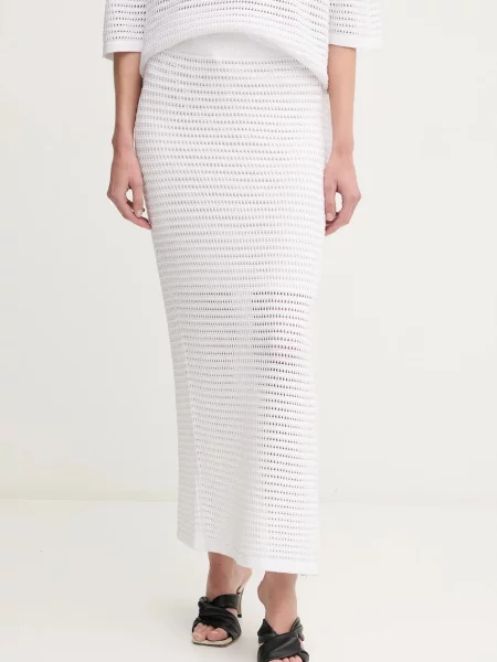 Marc Aurel fustă midi drept alb