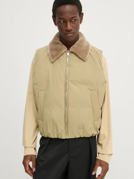 Vestă din puf Nanushka bej