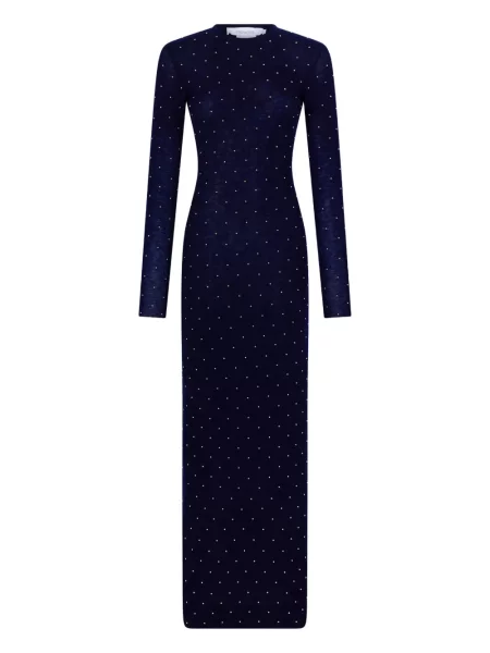 Rochie maxi Rabanne cu mărgele lungă albastru
