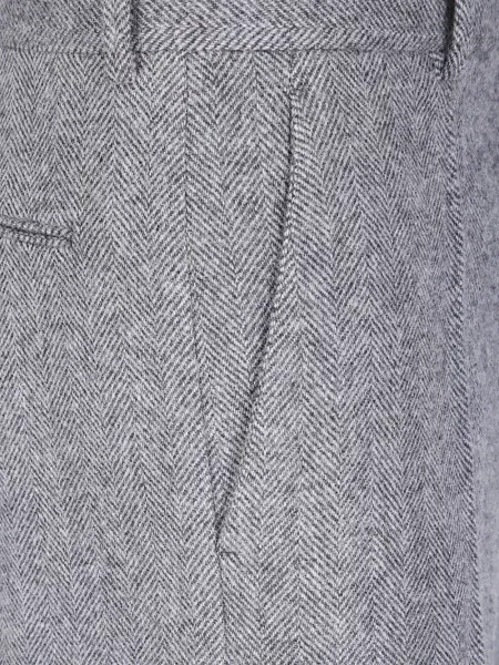 Pantaloni Maison Margiela cu model herringbone gri