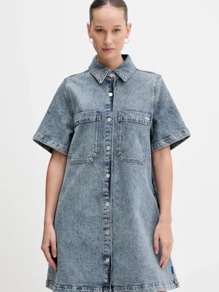 Hugo Blue rochie jeans Gandira_B albastru