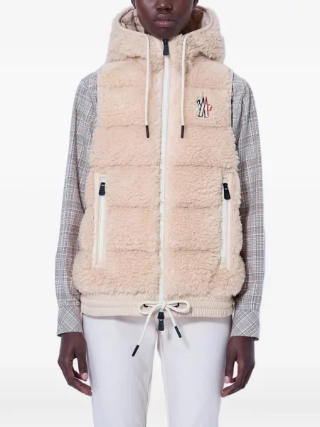 Vestă Moncler Grenoble cu glugă roz