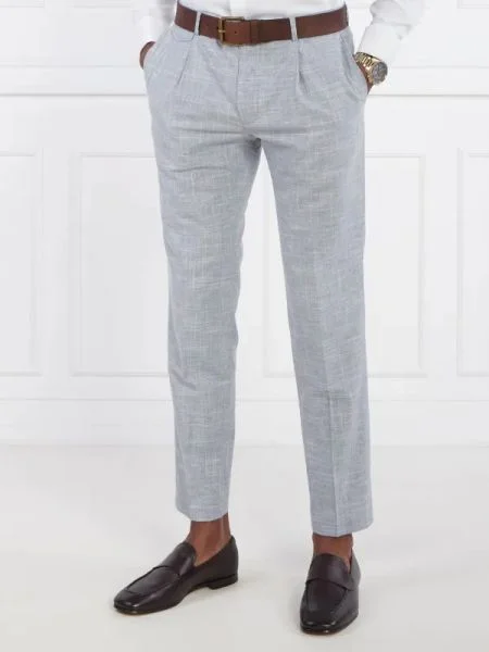 Windsor Pantaloni 13 Silvi | Shaped fit cu adaos de lână gri