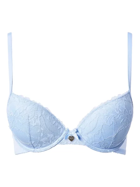 Sutien Twinset cu broderie din dantelă albastru