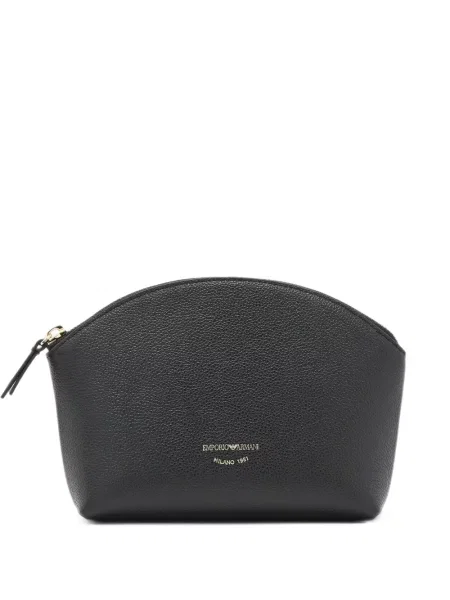 Pungă cosmetică Emporio Armani din piele negru
