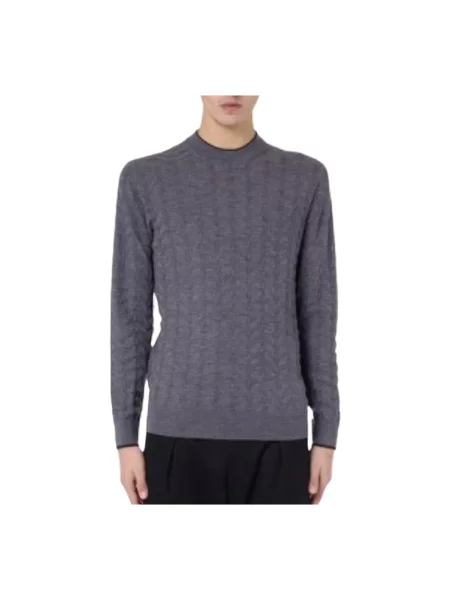 Dzianinowy sweter Paolo Pecora szary