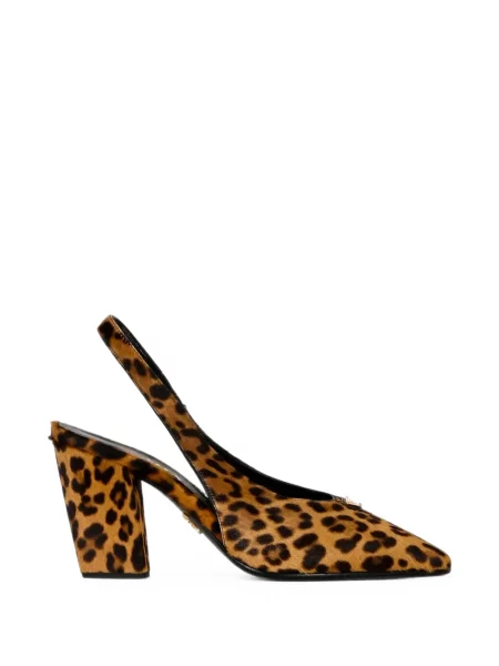 Pantofi cu toc Prada din piele slingback maro