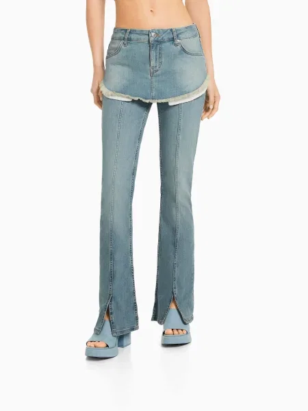 Bershka Kavbojke moder denim