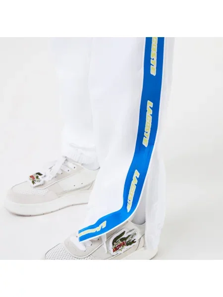 Lacoste Spodnie Dresowe Holiday Unisex Z Nadrukiem Regular Fit białe