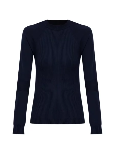 Top Moncler Grenoble cu nervuri cu autograf albastru