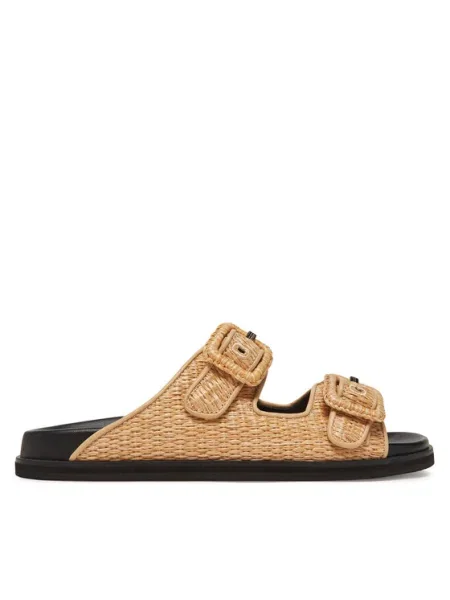 BOSS papuci Freyah femei bej negru