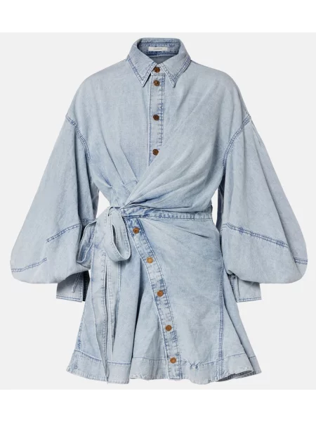 Sukienka jeansowa Zimmermann niebieska