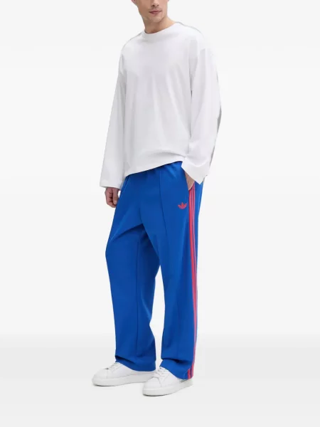 Ριγέ τρέξιμο μπουφάν Adidas με αυτόγραφο καφέ