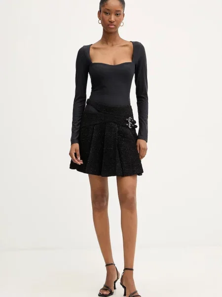 Versace Jeans Couture spódnica mini mini prosta czarny