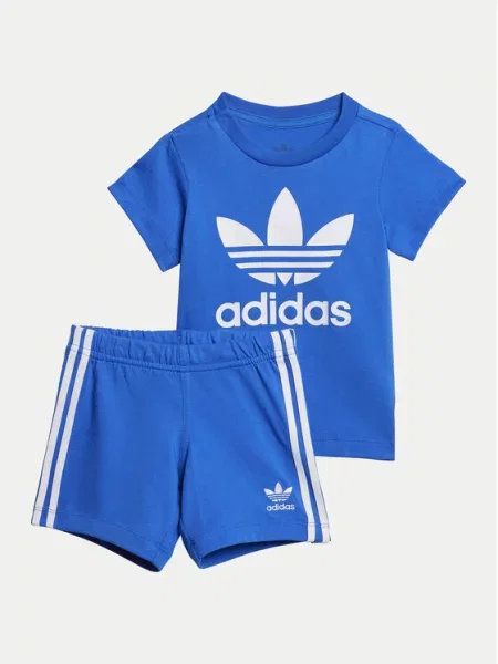 Adidas Komplet t-shirt i spodenki niebieski