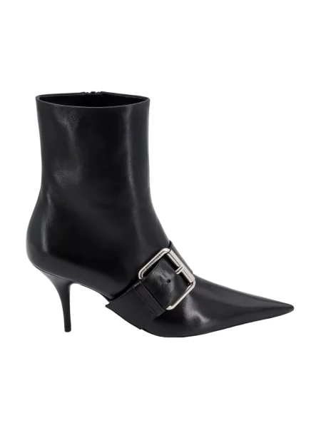 Lniane botki Balenciaga czarne