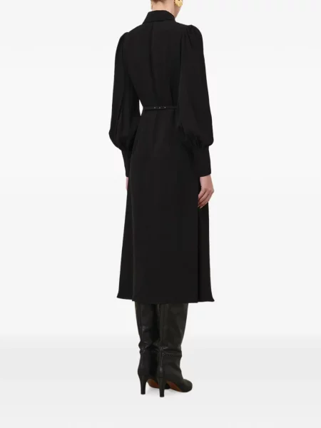 Cu centură rochie midi Zimmermann de mătase negru
