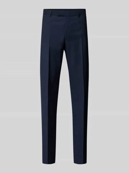 Spodnie garniturowe o kroju slim fit z czystej żywej wełny model Boss granatowe