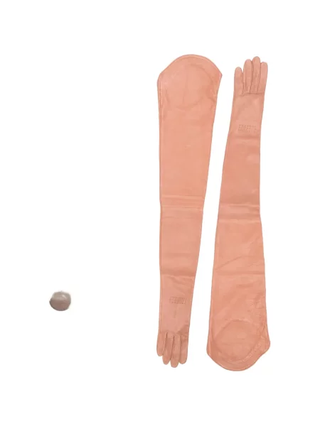 Mănuși Mm6 Maison Margiela din piele roz
