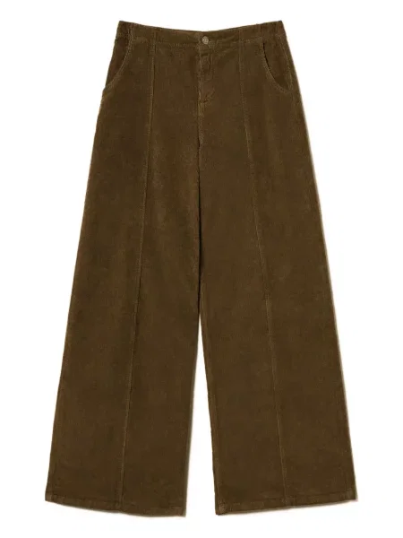 Pantaloni Twinset de catifea cord maro