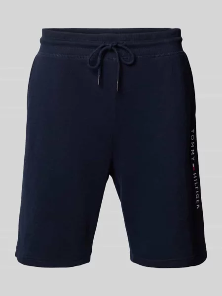 Bermudy o kroju regular fit z mieszanki bawełny Tommy Hilfiger granatowe