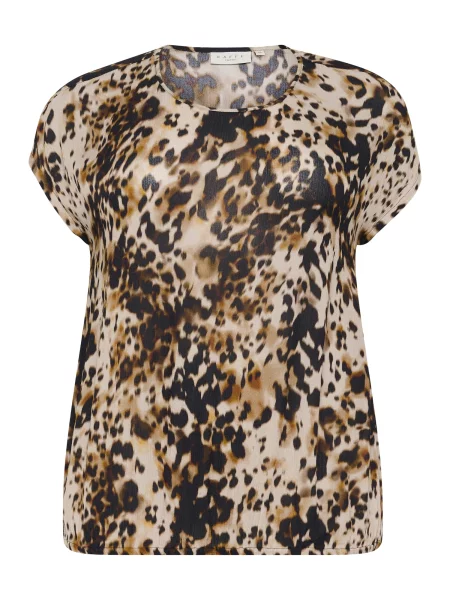 KAFFE CURVE Bluză KCAmi maro / maro cappuccino / maro închis negru