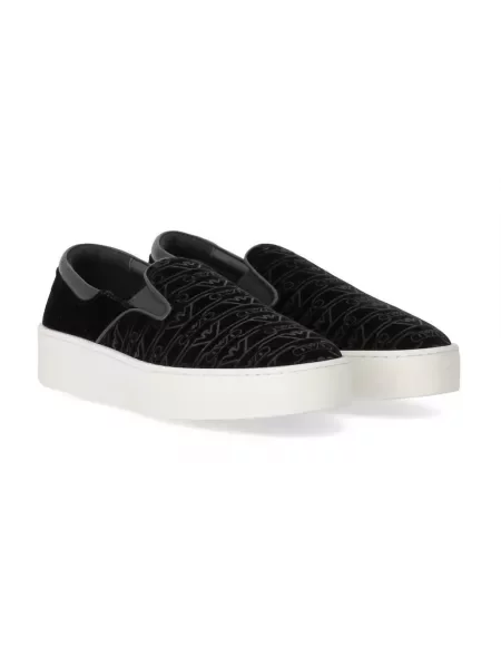 Sneakersy Emporio Armani skórzane wsuwane czarne