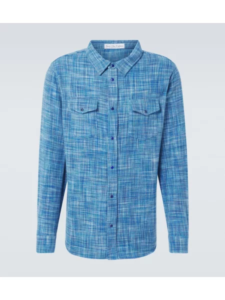 Kašmírová košile God's True Cashmere modrá