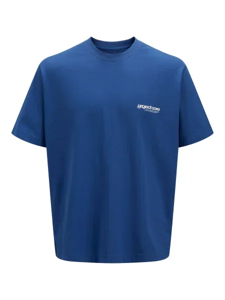 JACK & JONES Tricou JCOUNION albastru închis alb