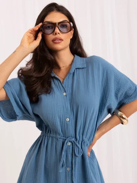 Rochie Italy Moda din muselină albastru