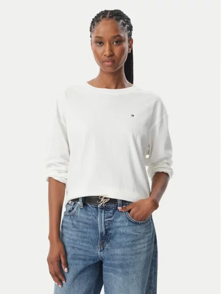 Πουκάμισο Tommy Hilfiger από ζέρσεϋ λευκό
