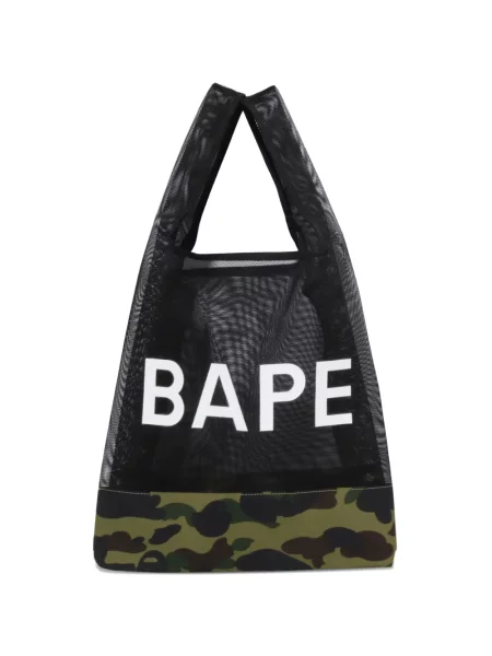 Geantă A Bathing Ape® cu imagine plasă cu model camuflaj negru
