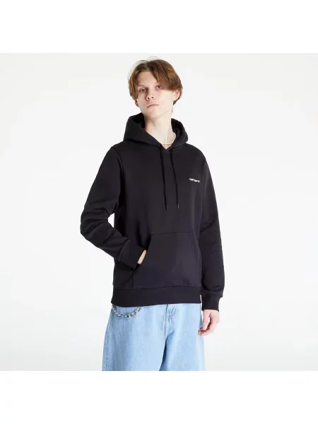 Φούτερ Carhartt WIP Hooded Script Embroidery Sweat Black/ White XS λευκό