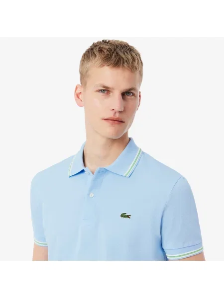 Lacoste Koszulka Polo Regular Fit Trim Accent niebieski