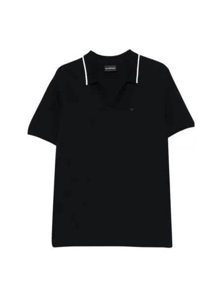Dzianinowa koszulka Emporio Armani niebieska