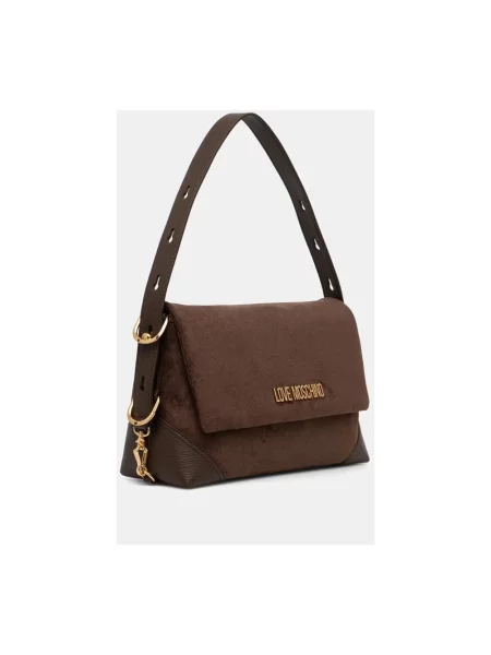 Torebka Love Moschino zamszowa brązowa