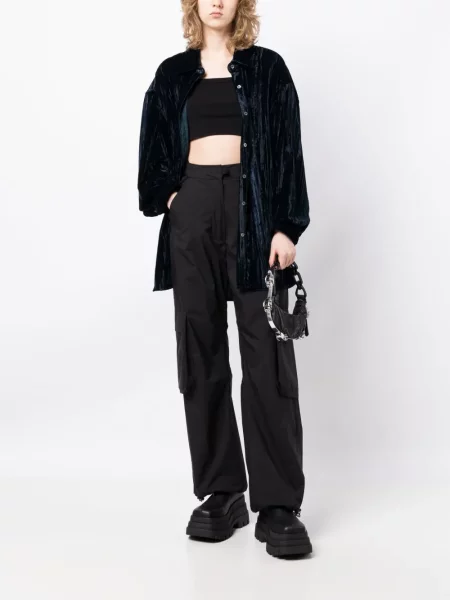 Marškiniai Palm Angels velvetinė mėlyna