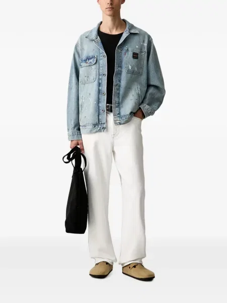 Pantaloni scurți din denim Levi's® din dantelă zdrențuiți cu talie înaltă albastru